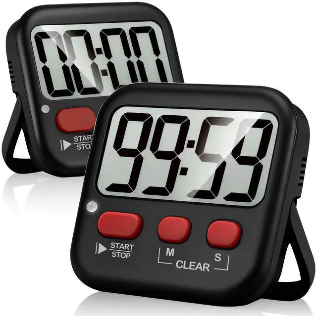 Main image of 2 Pack Digital Timer for Kids, Magnetic Countdown Kitchen Timers for Cooking, Egg, Classroom, Teacher, Exercise, Study, Oven - Battery Included