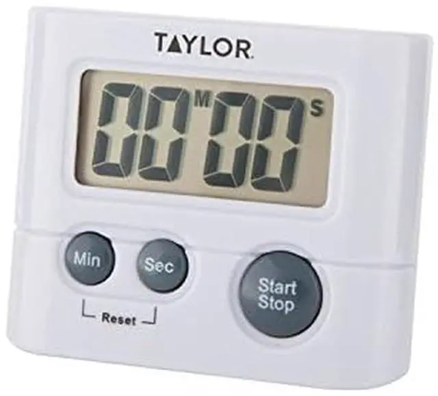 Main image of Digital Timer with 99 Minute 59 Second Display, Easy to Use, White Compact Design for Kitchen Cooking, Baking, and Timing Needs