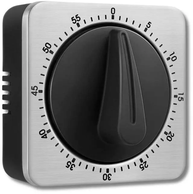 Main image of Mechanical Kitchen Timer Magnetic with Loud Alarm, 60-Minute Manual Wind Up Analog Countdown Timer with Stainless Steel Scale, No Batteries for Chef Cooking, Baking, Egg, Oven, Seniors