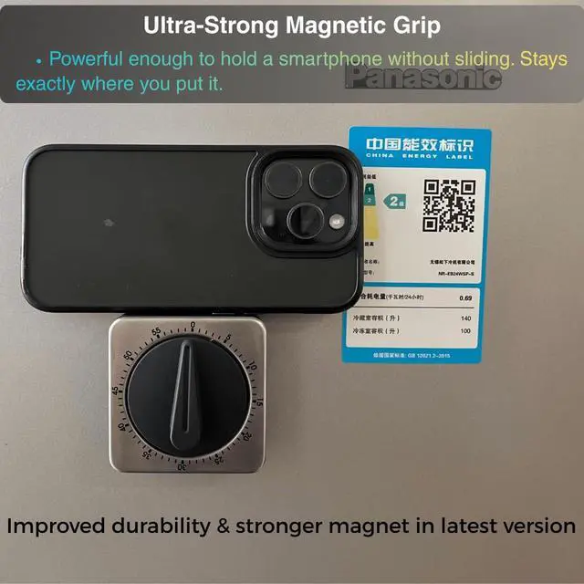 Alt view image 5 of 7 - Mechanical Kitchen Timer Magnetic with Loud Alarm, 60-Minute Manual Wind Up Analog Countdown Timer with Stainless Steel Scale, No Batteries for Chef Cooking, Baking, Egg, Oven, Seniors