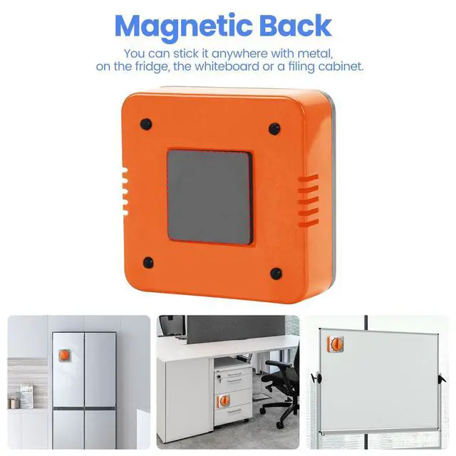 Alt view image 4 of 7 - Orange Kitchen Timers for Cooking, Chef Cooking Timer Clock with Loud Alarm,100% Mechanical Desk Timer - No Batteries Required - Magnetic Backing, Exquisite Stainless Steel Body - Countdown Reminder