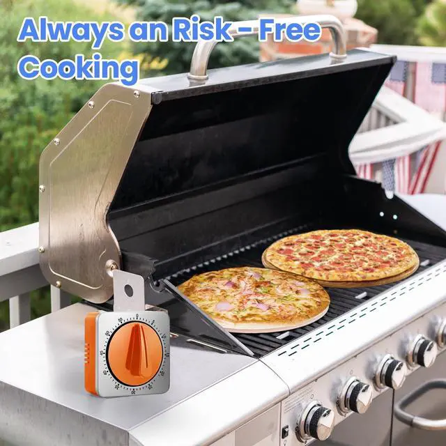 Alt view image 6 of 7 - Orange Kitchen Timers for Cooking, Chef Cooking Timer Clock with Loud Alarm,100% Mechanical Desk Timer - No Batteries Required - Magnetic Backing, Exquisite Stainless Steel Body - Countdown Reminder