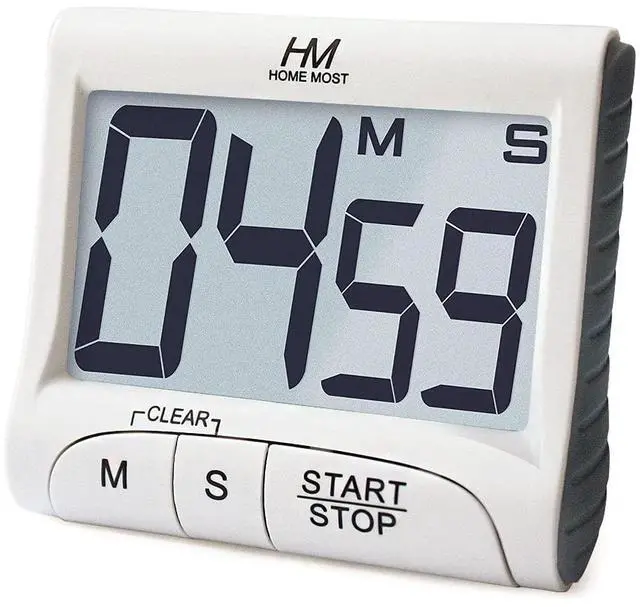 Main image of 3" Large Display Kitchen Timer - Digital Timer Magnetic Back Loud Alarm On A Rope- White Cooking Timers For Kitchen Teachers Students Games Kids Meetings- Sports Timers For Workouts Exercise