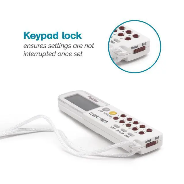 Alt view image 3 of 7 - Combination Clock, Timer and Stopwatch with Large, Easy-to-Read Digital Display, White