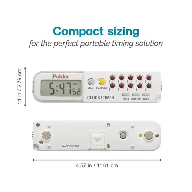 Alt view image 5 of 7 - Combination Clock, Timer and Stopwatch with Large, Easy-to-Read Digital Display, White