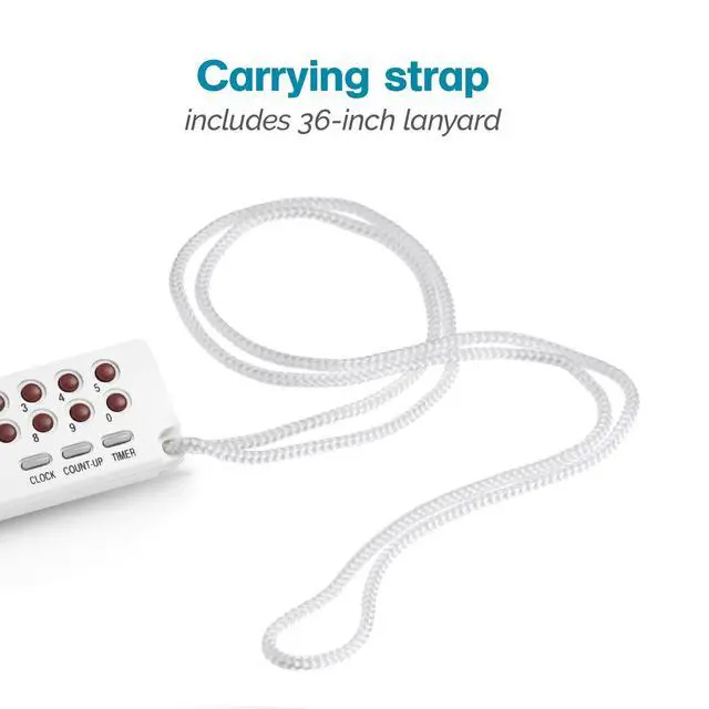 Alt view image 6 of 7 - Combination Clock, Timer and Stopwatch with Large, Easy-to-Read Digital Display, White