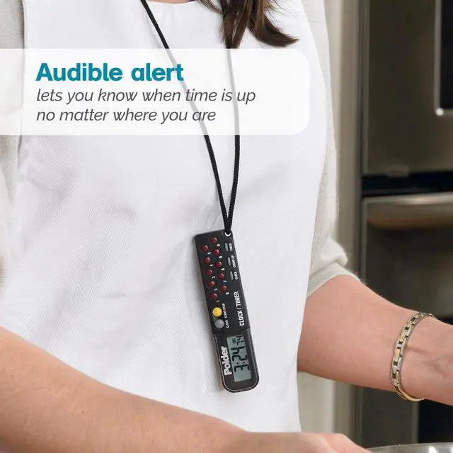 Alt view image 7 of 7 - Combination Clock, Timer and Stopwatch with Large, Easy-to-Read Digital Display, White