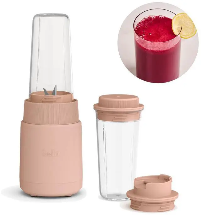 Main image of 6 Pcs Portable Rocket Blender, Juicer & Smoothie Maker, Press & Twist Design, EverGood & BPA Free Dishwasher Safe Parts, 4 Tip Stainless Steel Blade, Cord Wrap, 240 Watt Motor, Blossom