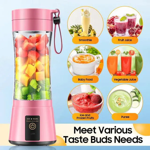 Alt view image 2 of 7 - Portable Blender for Smoothies & Shakes - Personal Blender with 12Oz Traveling Cup, BAP Free, 6 Stainless Steel Blades, Freshly Squeezed for Office/Picnic/Sports