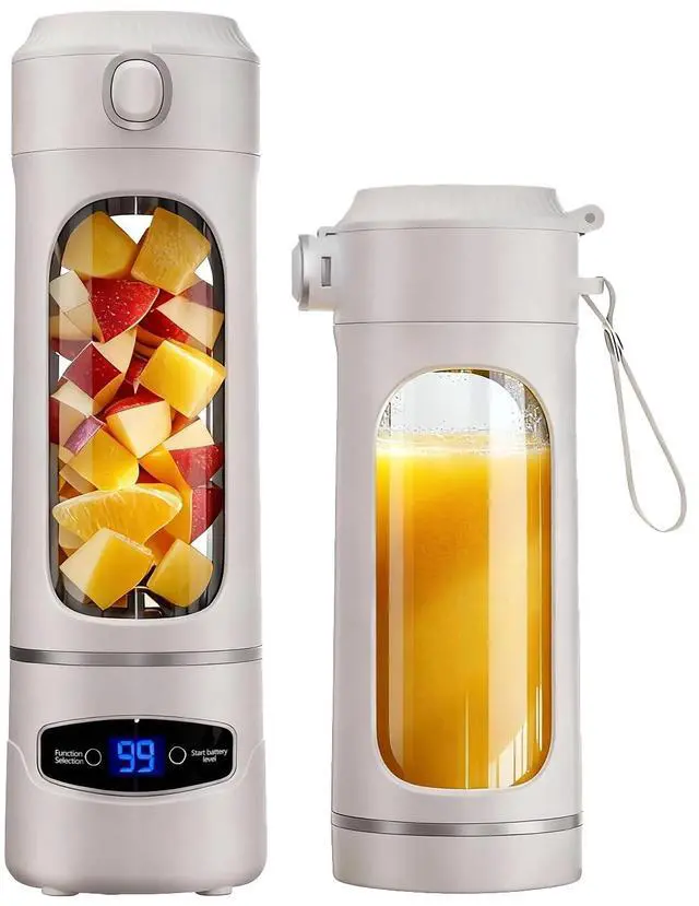 Main image of Portable Personal Blender 600ML Mini Blender USB Rechargeable, 12-Blade Personal Size Smoothie & Shake Maker with 3 Timed Modes for Travel, Digital Display, Gym & Home