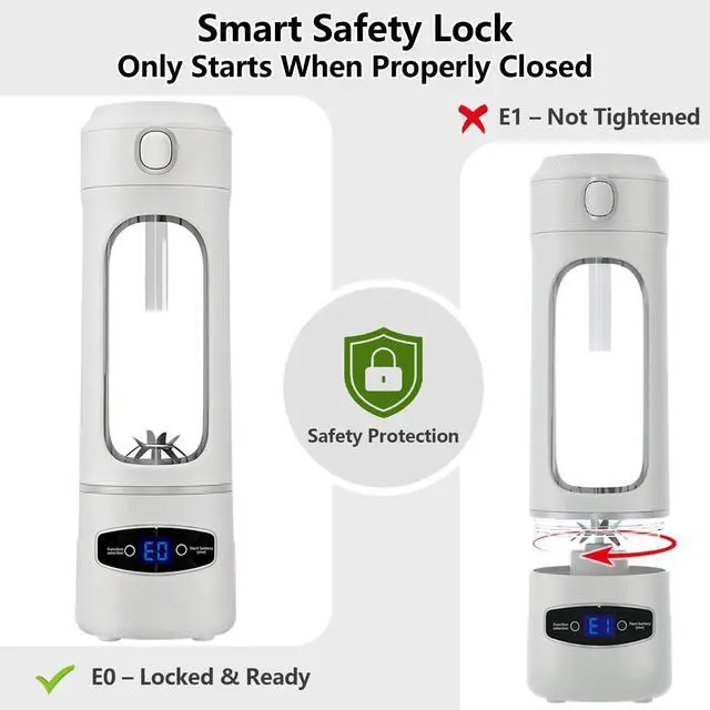 Alt view image 7 of 7 - Portable Personal Blender 600ML Mini Blender USB Rechargeable, 12-Blade Personal Size Smoothie & Shake Maker with 3 Timed Modes for Travel, Digital Display, Gym & Home