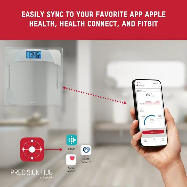 Alt view image 4 of 7 - Digital Scales for Body Weight, 400 LB Capacity, Unique Blue LCD, Stainless Steel Accents, Glass Platform, 12.2 x 12.2 Inches, Clear