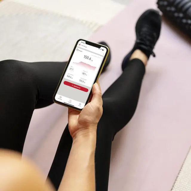 Alt view image 7 of 7 - Digital Scales for Body Weight, 400 LB Capacity, Unique Blue LCD, Stainless Steel Accents, Glass Platform, 12.2 x 12.2 Inches, Clear