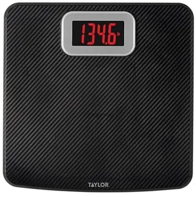 Main image of Digital Bathroom Scale, Body Weight Scale 400 LB Capacity, Carbon Fiber Anti-Slip Mat, 11.8 x 11.8 Inch Platform, Black
