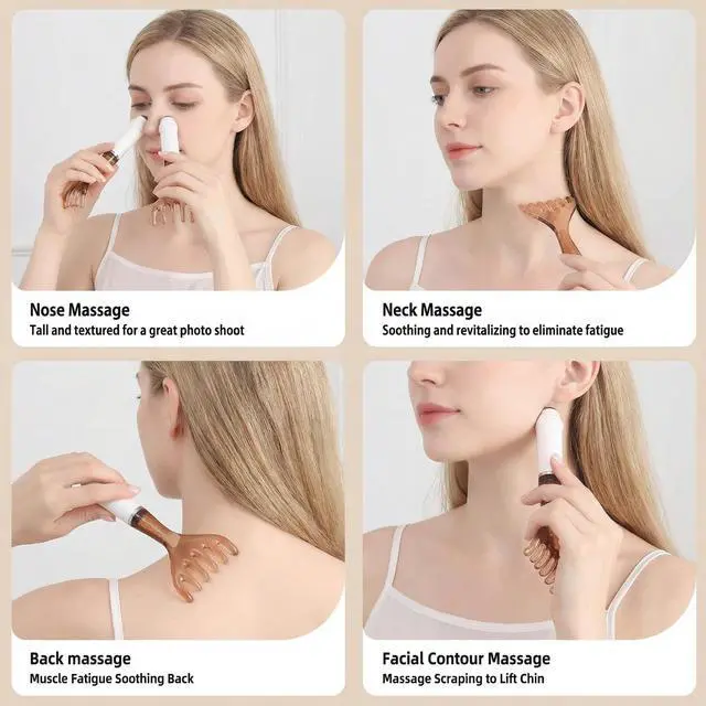 Alt view image 4 of 7 - Scalp Massager & Gua Sha Tool Set - Manual Head Massager, Massage Comb for Relaxation & Stress Relief (Grey & Brown)