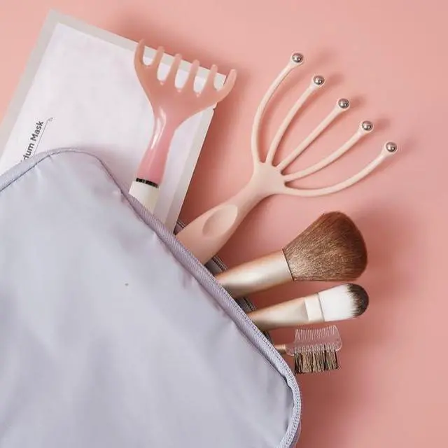 Alt view image 7 of 7 - Scalp Massager & Gua Sha Tool Set - Manual Head Massager, Massage Comb for Relaxation & Stress Relief (Grey & Brown)