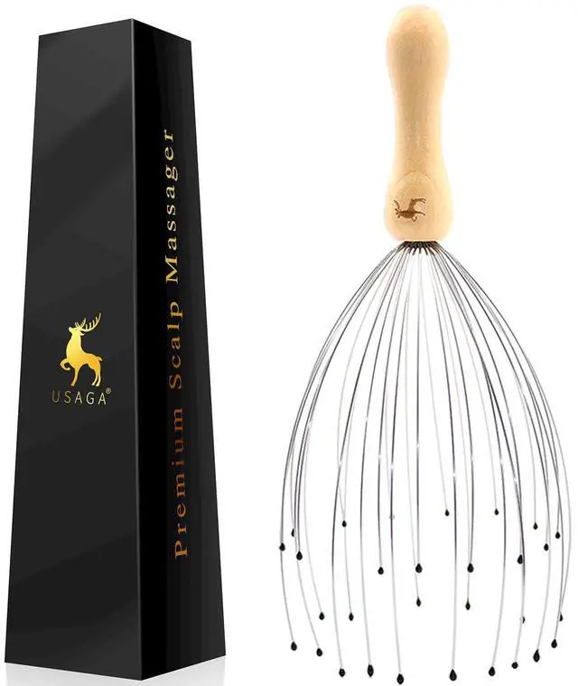 Main image of 32 Fingers Head Massager, Head Scratcher Scalp Massager, Stocking Stuffers Gift for Scalp Body Relaxing Wood Handle (1 Pack)