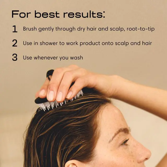 Alt view image 5 of 6 - Scalp Exfoliator - Scalp Massager Tool for Wet & Dry Hair - Ergonomic Detangler Brush - Dandruff Comb & Scrub to Remove Dandruff & Buildup and Support Circulation - Black/White