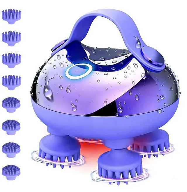 Main image of Scalp Massager Electric, Portable Scalp Massager Tool, Waterproof Head Massage Stress Relax, Hair Massagers with 3 Speed Modes & 8 Massage Claws