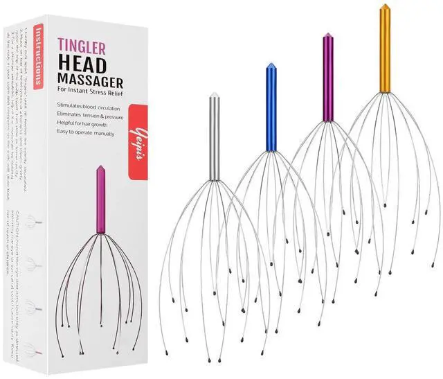 Main image of 4 Pack Scalp Massagers, Handheld Head Massage Tingler, Scratcher for Deep Relaxation, Hair Stimulation and Stress Relief Christmas Gift