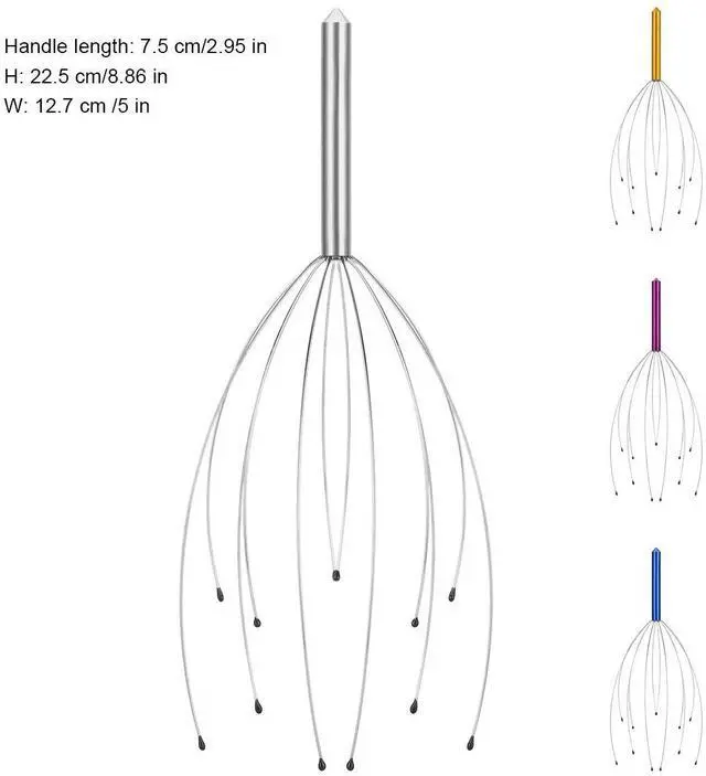 Alt view image 2 of 7 - 4 Pack Scalp Massagers, Handheld Head Massage Tingler, Scratcher for Deep Relaxation, Hair Stimulation and Stress Relief Christmas Gift