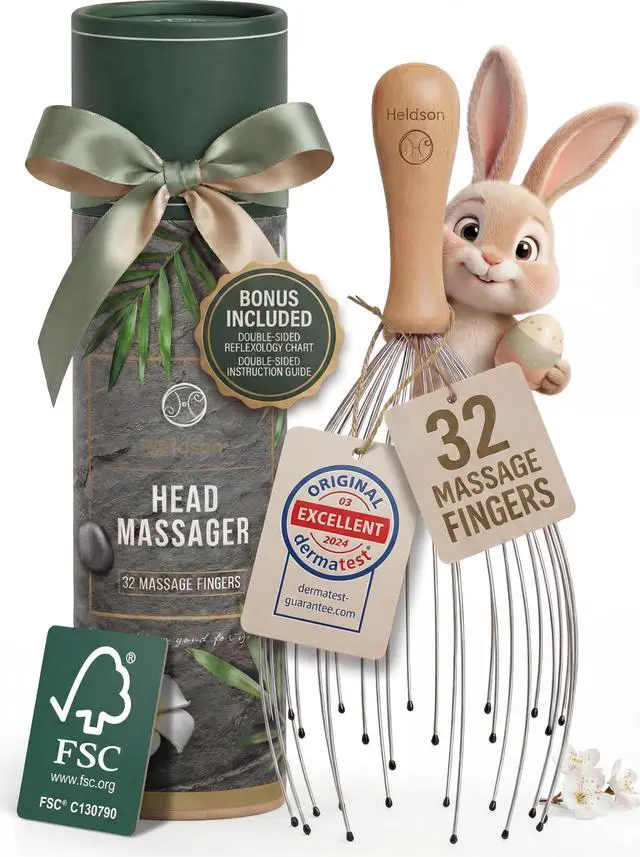 Main image of Premium Wire Head Massager Scalp Massage Tool - 32 Fingers Octopus Scratcher - Stress Relax Tickler - Hair Massagers Whisk - Headspa Equipment - Headscratcher Tickle Tools - Gift Men, Women