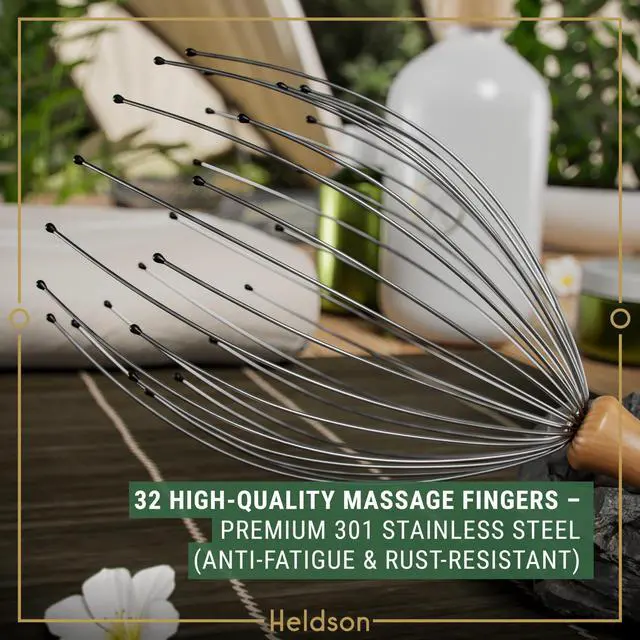 Alt view image 5 of 6 - Premium Wire Head Massager Scalp Massage Tool - 32 Fingers Octopus Scratcher - Stress Relax Tickler - Hair Massagers Whisk - Headspa Equipment - Headscratcher Tickle Tools - Gift Men, Women