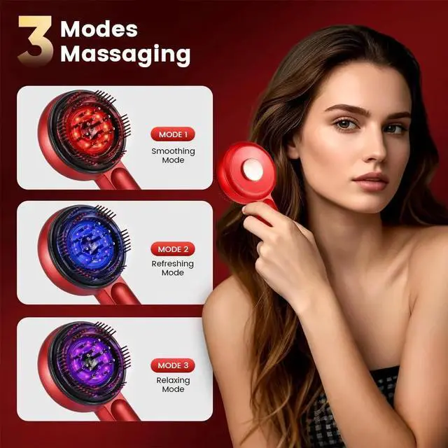 Alt view image 2 of 4 - 3-in-1 Scalp Massager for Hair Growth, Electric Hair Oil Applicator with EMS & Scalp Brush for Deep Cleansing, Rechargeable Head Massager for Scalp Care and Relaxation at Home