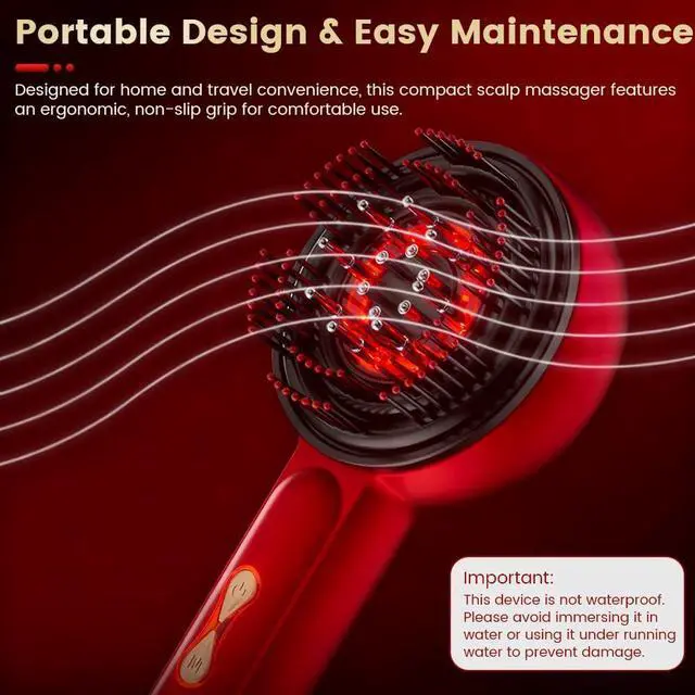 Alt view image 4 of 4 - 3-in-1 Scalp Massager for Hair Growth, Electric Hair Oil Applicator with EMS & Scalp Brush for Deep Cleansing, Rechargeable Head Massager for Scalp Care and Relaxation at Home