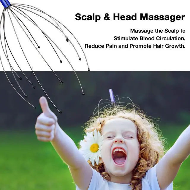 Alt view image 2 of 7 - Head Scratcher Stocking Stuffers for Adults Women Men Teen Girls Boys, 4pcs Head Massager Scalp, Funny White Elephant Gifts, Christmas Bulk Gifts for Mom Dad Him Her Birthday Gift Prizes