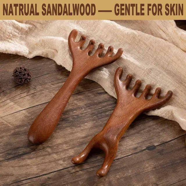 Alt view image 6 of 7 - Scalp Massager Hair Growth, Foot Massage Tool, Wooden Massage Comb, Neck and Leg Massager - 3 Pack