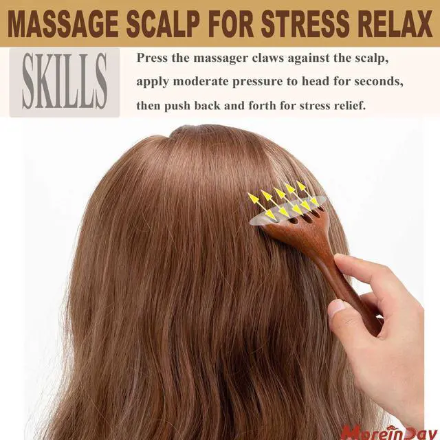Alt view image 7 of 7 - Scalp Massager Hair Growth, Foot Massage Tool, Wooden Massage Comb, Neck and Leg Massager - 3 Pack