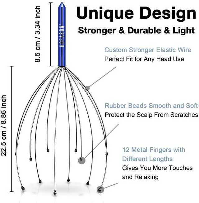 Alt view image 6 of 7 - Head Scratcher Stocking Stuffers for Adults Women Men Teen Girls Boys, 4pcs Head Massager Scalp, Funny White Elephant Gifts, Christmas Bulk Gifts for Mom Dad Him Her Birthday Gift Prizes
