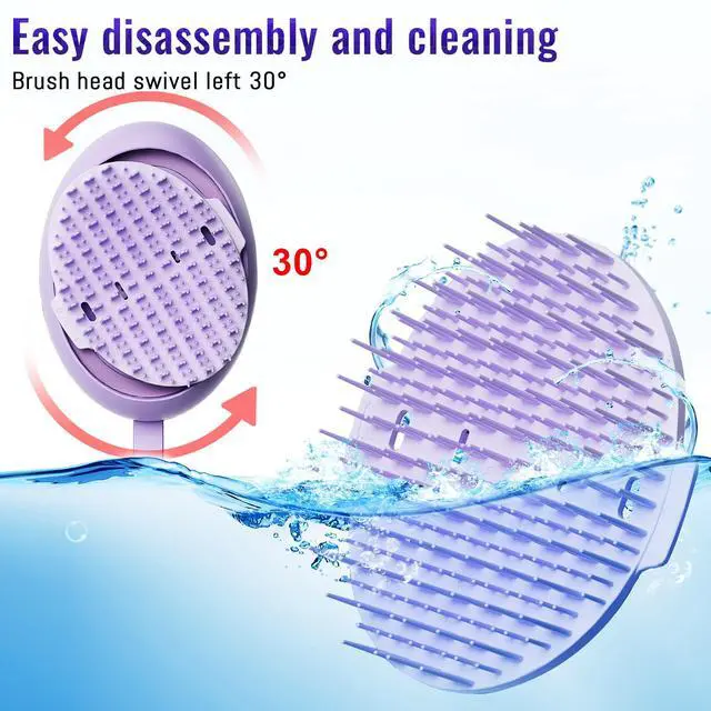 Alt view image 6 of 7 - Scalp Massager Hair Growth Brush - Electric Head Massager Relax Scalp Stress - Unique Birthday Gifts for Women - Sonic Vibration Comb for Stimulating Follicles - Purple