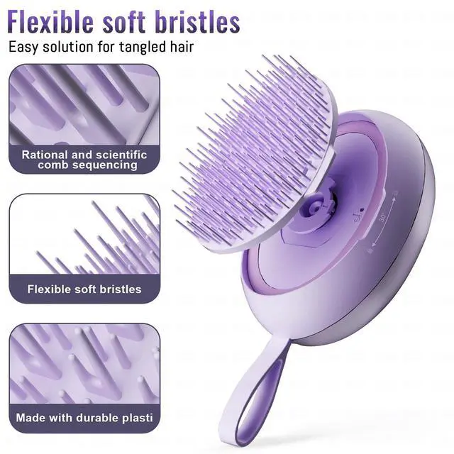 Alt view image 7 of 7 - Scalp Massager Hair Growth Brush - Electric Head Massager Relax Scalp Stress - Unique Birthday Gifts for Women - Sonic Vibration Comb for Stimulating Follicles - Purple