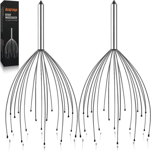 Main image of Stocking Stuffers, 2 Pack Scalp Massagers, 20 Fingers Hand-held Massage Tingle, Head Massagers for Deep Relaxation, Stress Relief and Hair Stimulation Christmas Presents