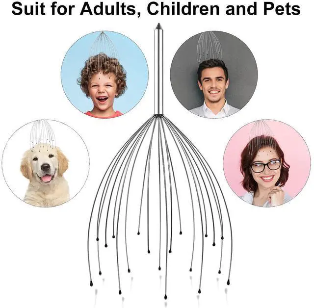 Alt view image 2 of 7 - Stocking Stuffers, 2 Pack Scalp Massagers, 20 Fingers Hand-held Massage Tingle, Head Massagers for Deep Relaxation, Stress Relief and Hair Stimulation Christmas Presents