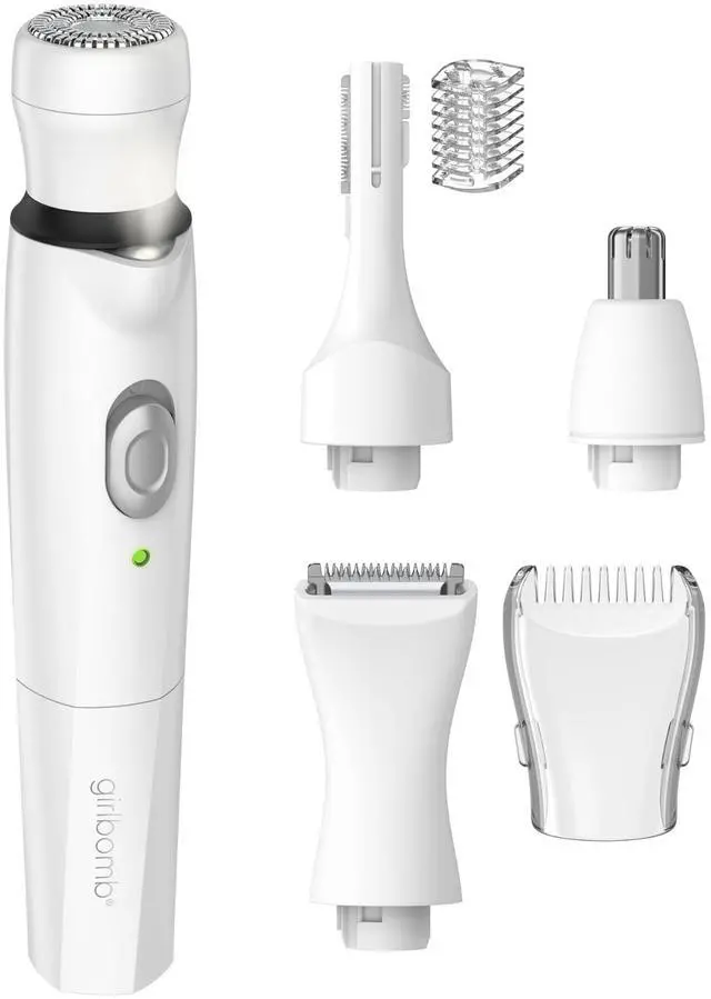 Main image of GIRLBOMB All-in-One Face/Body Trimmer and Shaver Set for Women, Wet/Dry, Rechargeable