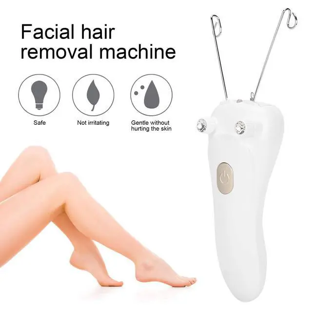 Alt view image 3 of 7 - Facial Threading Hair Removal, USB Rechargeable Electric Women Cordless Facial Threading Epilator Ladies Beauty Epilator Trimmer Cotton Threading Tool for Body Facial Pull(Gold)
