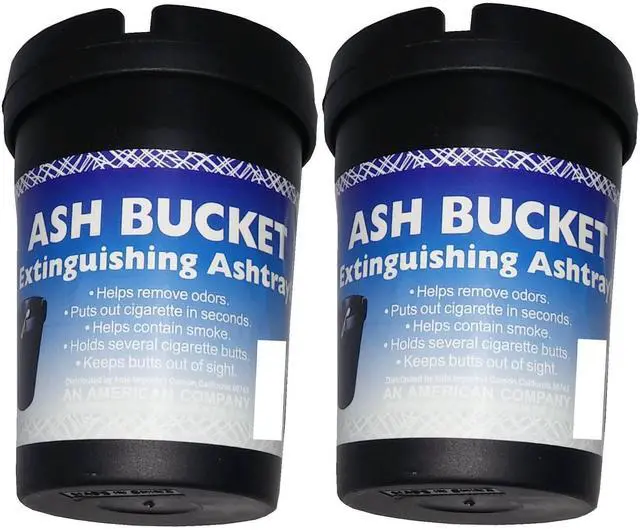 Main image of 2 Pack Extinguishing Car Cigarette Ashtray Butt Bucket Portable Ashtray Smoking Accessory Auto Truck Home Office Beach Black