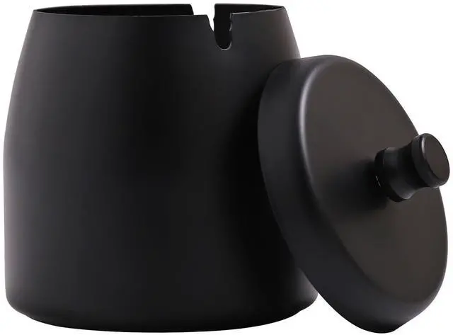 Main image of Ashtray with Lid for Cigarette, Stainless Steel Smokeless Odorless Windproof Ashtrays for Home Office Tabletop Outside Patio Outdoor Balcony(3.54"x3.0"x3.38")