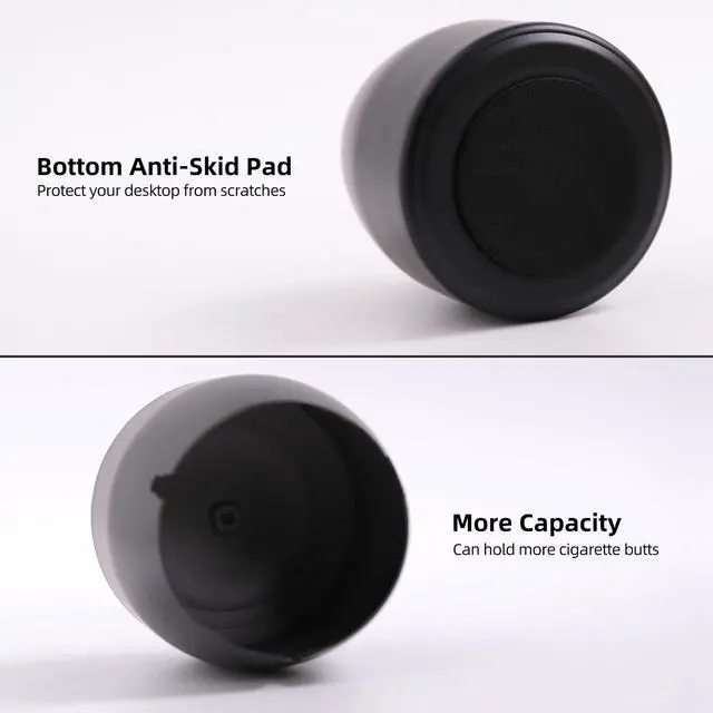 Alt view image 3 of 7 - Ashtray with Lid for Cigarette, Stainless Steel Smokeless Odorless Windproof Ashtrays for Home Office Tabletop Outside Patio Outdoor Balcony(3.54"x3.0"x3.38")