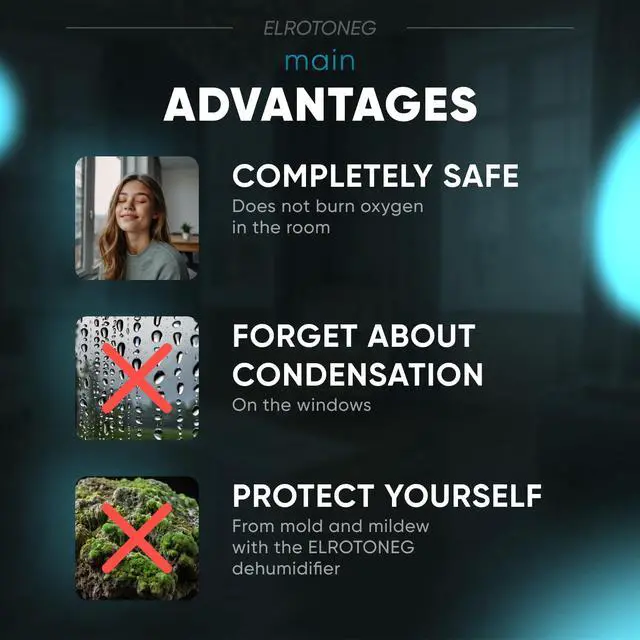 Alt view image 4 of 7 - Dehumidifier ELROTONEG, 35 OZ Water Tank (300 sq. ft), Small Dehumidifier for Basement with Auto-Off, Sleep Mode and LED Lighting (Black)