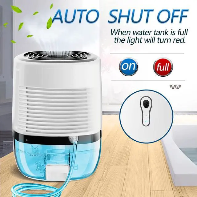 Alt view image 3 of 7 - Dehumidifiers for Home 27oz(800ml) Small Auto Shut off Dehumidifiers with Drain Hose,Portable Ultra Quiet Mini Dehumidifier Effective for Bathroom, Basement, Garage, RV, Gun Safe, Closet