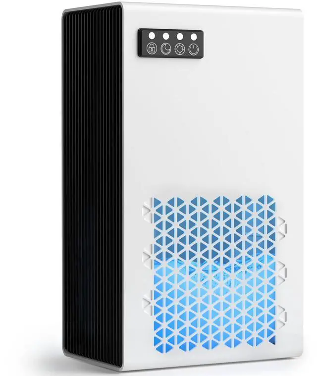 Main image of Dehumidifiers for Home, 99oz Water Tank Dehumidifier for Bedroom Basement Bathroom RV with Auto Shut Off, Drain Hose, Sleep Mode, (White)