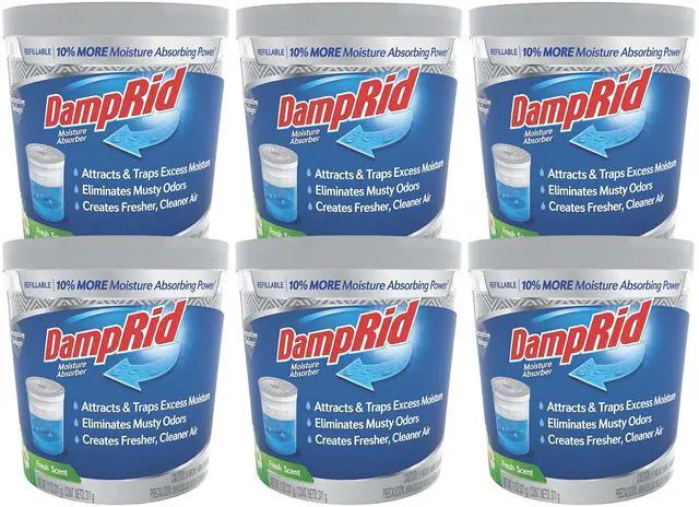 Main image of Refillable Moisture Absorber, 11 oz., 6-Pack Fresh Scent Moisture Absorbers, 10% More Absorbing Power*, Eliminates Musty Odors for Fresher, Cleaner Air