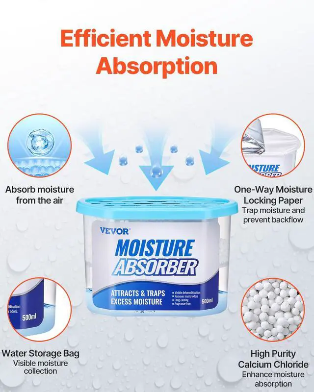 Alt view image 2 of 7 - Moisture Absorber Boxes, 10.8 oz Humidity Absorber Boxes(6 Packs), Fragrance Free Dehumidifier Attracts Extra Moisture from Your Bathroom, Closet, and Kitchen