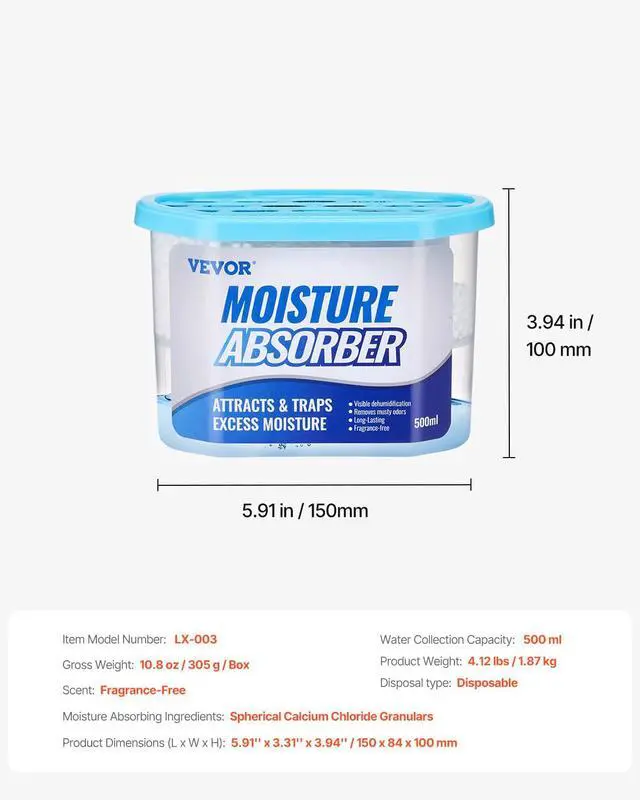 Alt view image 7 of 7 - Moisture Absorber Boxes, 10.8 oz Humidity Absorber Boxes(6 Packs), Fragrance Free Dehumidifier Attracts Extra Moisture from Your Bathroom, Closet, and Kitchen