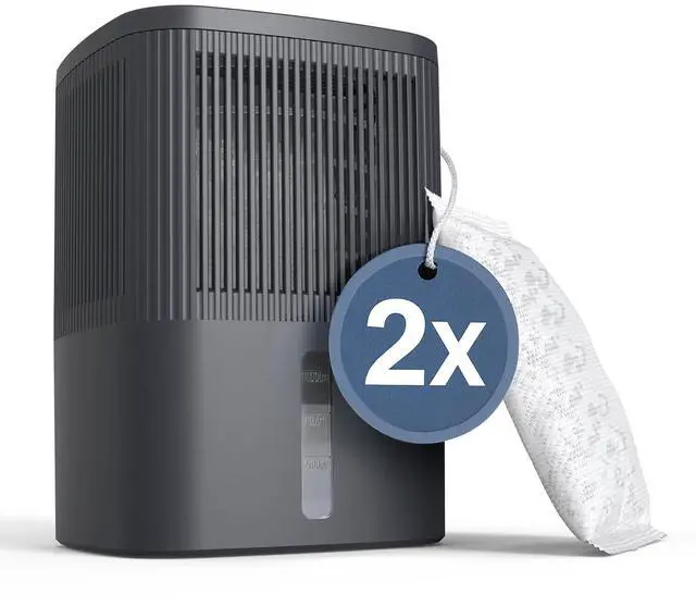 Main image of Moisture Absorber 1000ml (34OZ) x 2 Pack, Disposable Dehumidifier with Refiil Bags, Portable Dehumidifier for your Bathroom, Closet, RV, Kitchen and Bedroom, 15, No Electricity Required