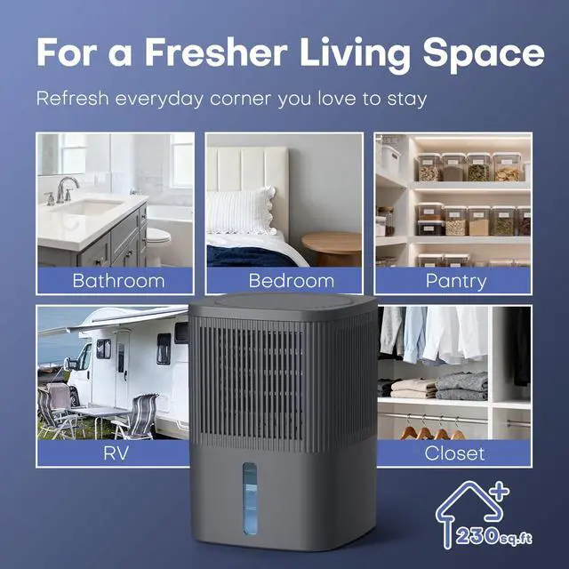 Alt view image 2 of 7 - Moisture Absorber 1000ml (34OZ) x 2 Pack, Disposable Dehumidifier with Refiil Bags, Portable Dehumidifier for your Bathroom, Closet, RV, Kitchen and Bedroom, 15, No Electricity Required